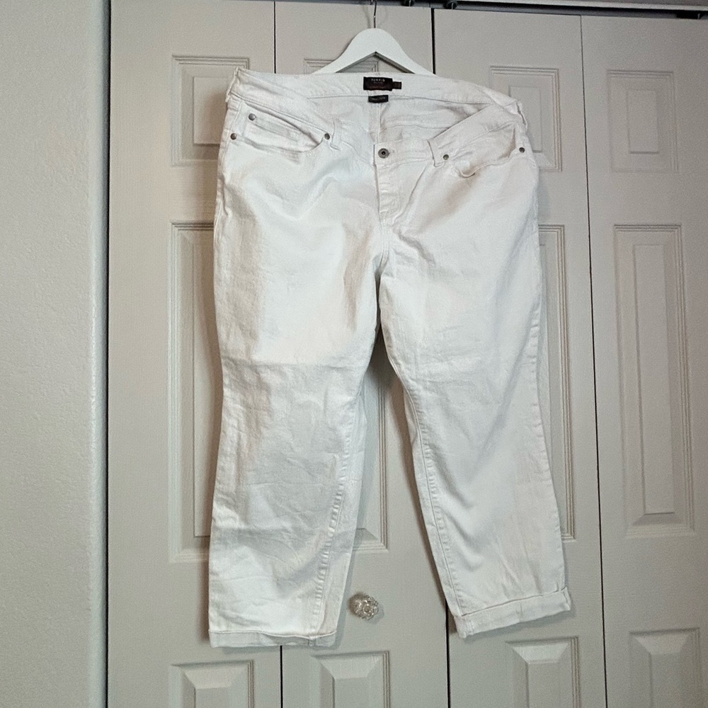 Torrid Boyfriend Straight Vintage Stretch White Denim Jean Sz 24R Cotton Spandex